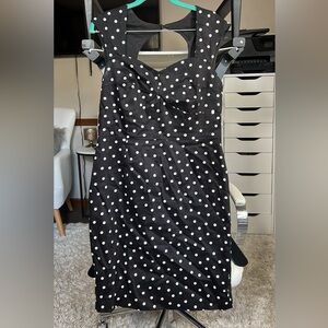 Cleo petites black and white polka dot dress